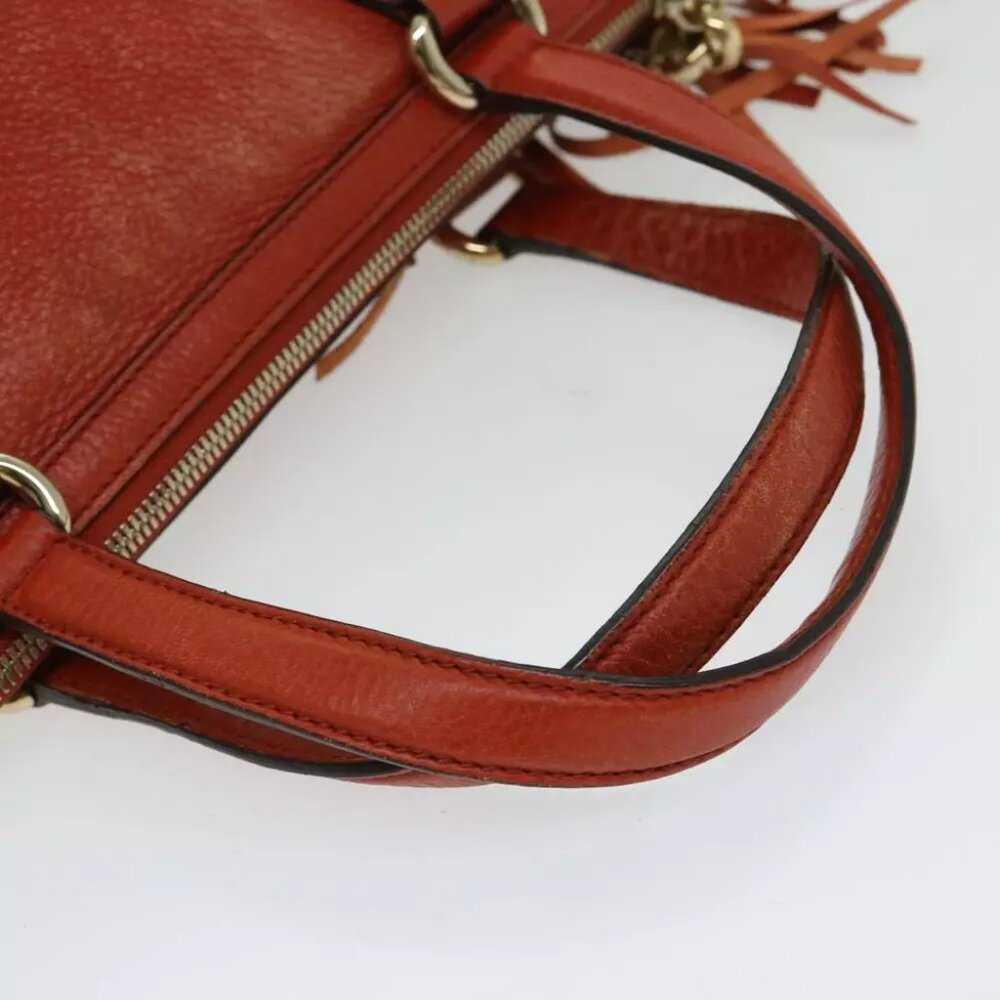 GUCCI Soho Hand Bag Leather 2way Orange - Picture 6 of 7